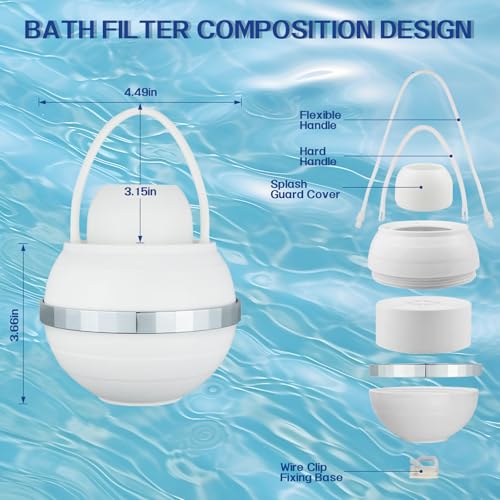 VALOME Bath Filter for Tub, 8 Stages Bathtub Water Filter, Bath Water Filter to Removes Lead, Chlorine and Fluoride, 2,500 Gallons of Filtration, Water Softener, BPA Free - Image 4