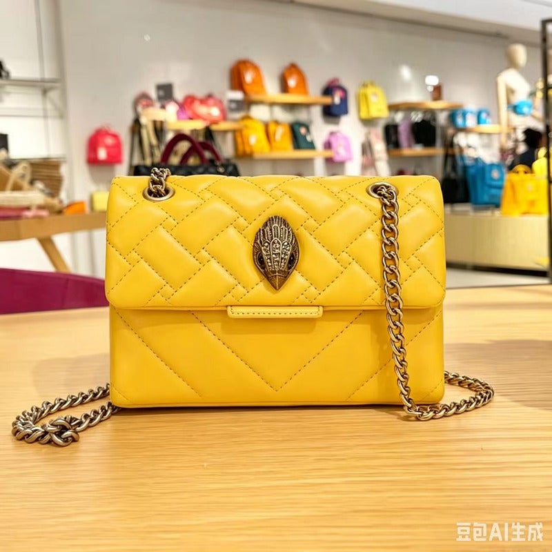 Kurt Geiger Women's Quilted Chain Shoulder Bag Crossbody Bag with Eagle Head