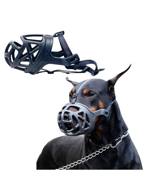 Dog Rubber Muzzle Prevents Chewing Barking,Biting,Basket Muzzle Allows Panting And Drinking Comfortable,Adjustable,Durable (Small)