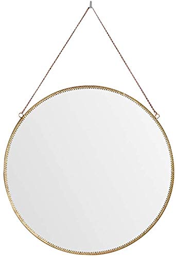 ARTINCO Glass Decorative Round Hanging Vintage Wall Mirror For Hanging Home Decor 30 Cm Framed Gold