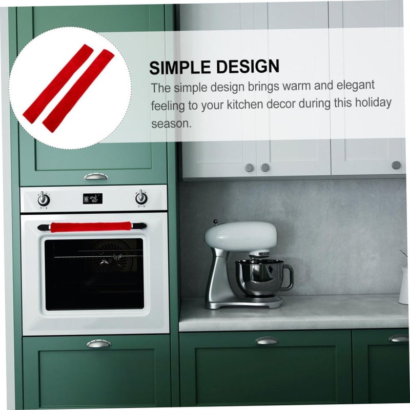 VERDANVERSE 4Pcs Red Refrigerator Handle Covers Oven Handle Protectors in Red for Fridge and Freezer Door and Protector - Image 4