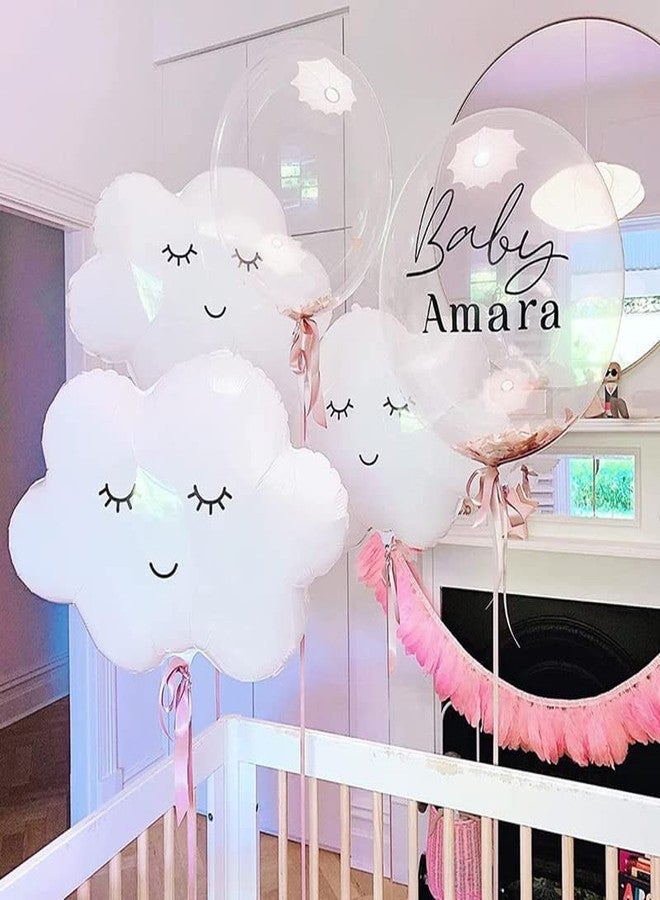 Selibration 30 Inch Cute Sleepy Face Cloud Shape Foil Balloon (White) For Summer Camp Party, Kids Birthday, Home, Baby Shower, Seasonal Themed Decoration, Party & Event Supplies (Pack Of 1pcs) - Image 4