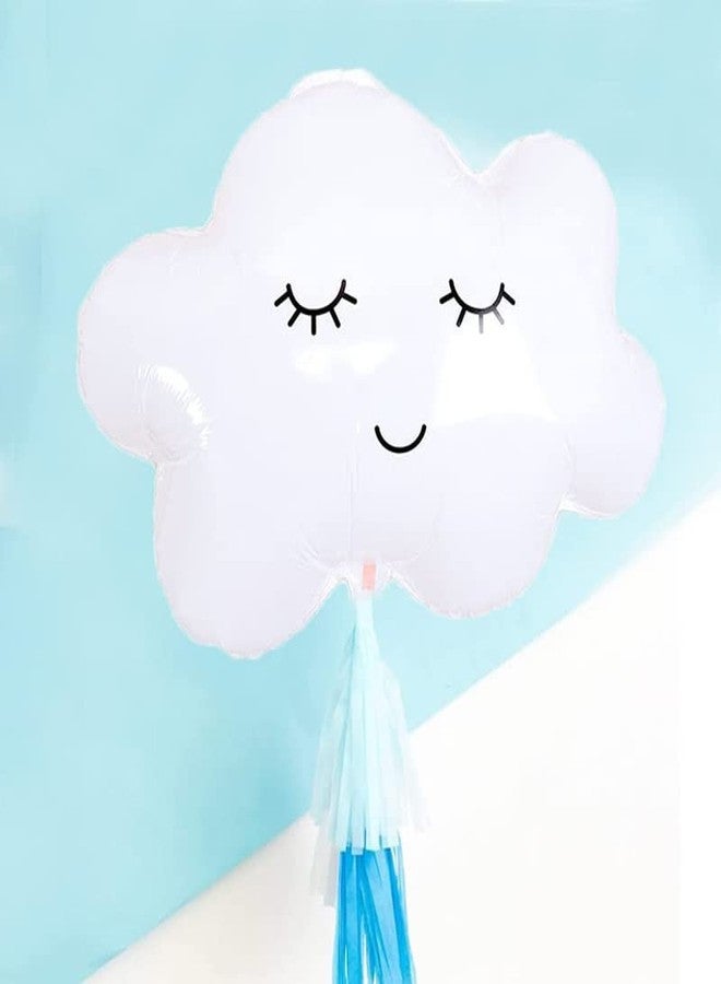 Selibration 30 Inch Cute Sleepy Face Cloud Shape Foil Balloon (White) For Summer Camp Party, Kids Birthday, Home, Baby Shower, Seasonal Themed Decoration, Party & Event Supplies (Pack Of 1pcs) - Image 3
