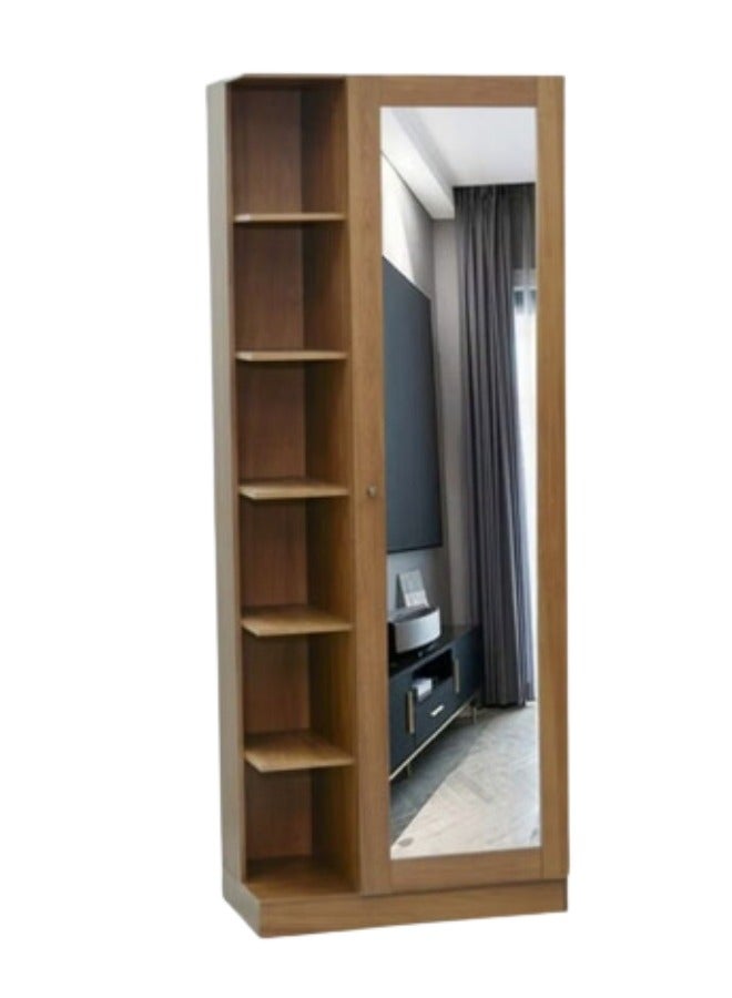 ALWASIT HOME Modern Wooden Wardrobe Cupboard With Shelf And Mirror - Image 1