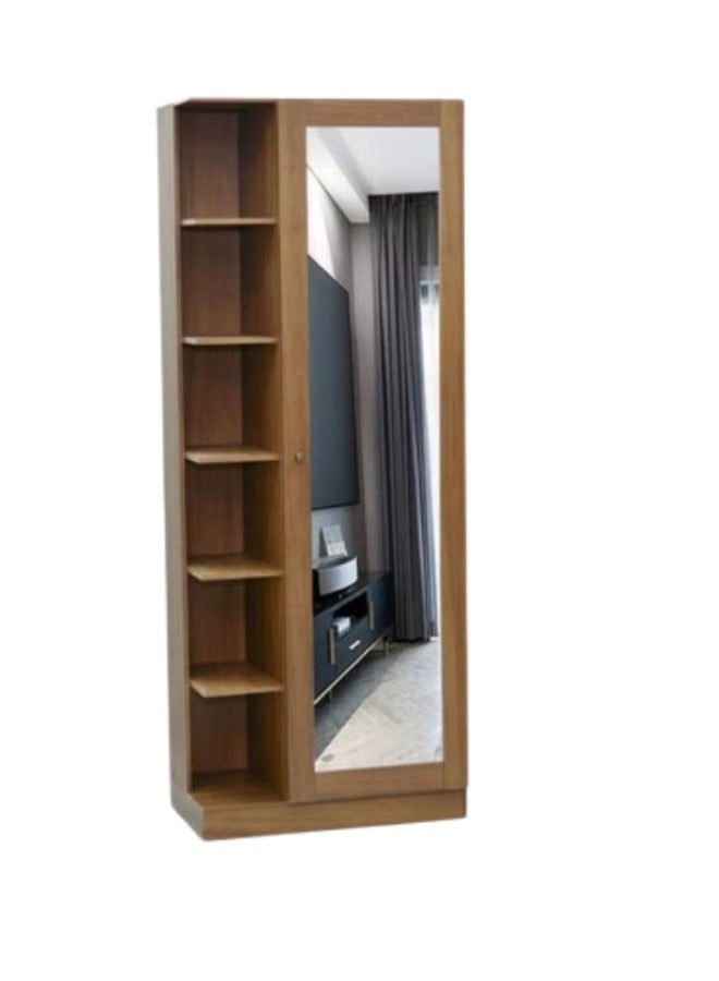 ALWASIT HOME Modern Wooden Wardrobe Cupboard With Shelf And Mirror - Image 2
