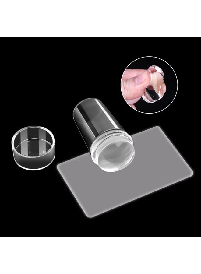 GSHLLO 6 Pcs Clear Silicone Nail Stamper Heads Jelly Nail Art Stamper Head French Tip Nail Stamping Head Nail Stamp Replacement Heads Nail Art Manicure Tools - Image 3