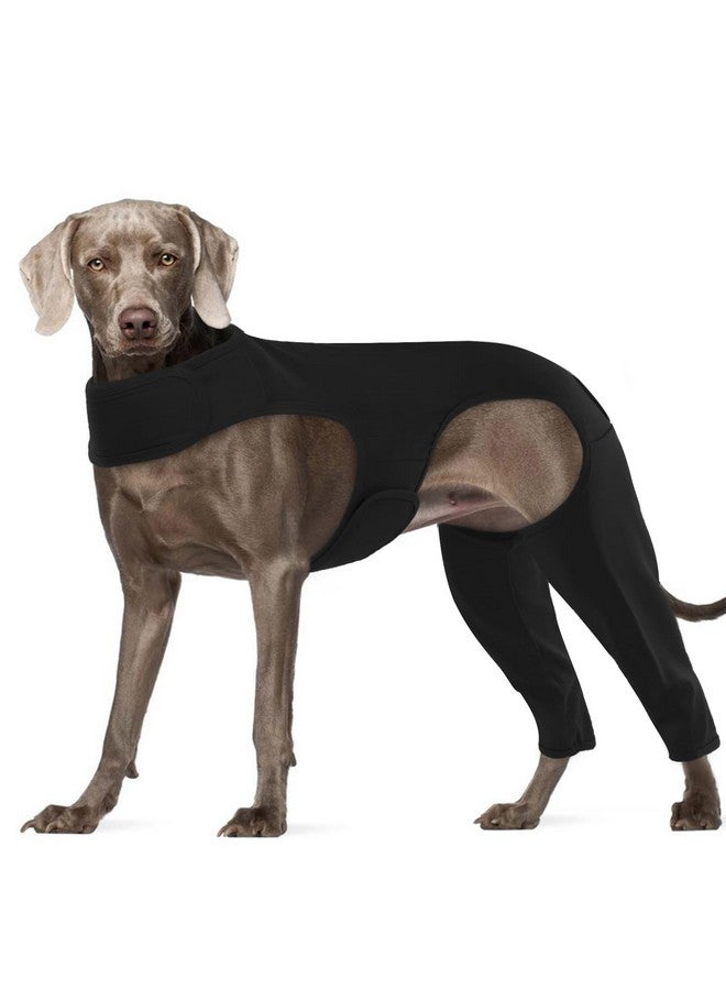 ROZKITCH Dog Surgery Recovery Sleeve Rear Right Left Leg, Pet Prevent Licking Wound Elbow Brace Protector, Dog Recovery Suit Cone Collar Alternative for Sprain ACL CCL Arthritis Joint Care Black 3XL - Image 1