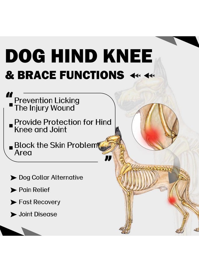 ROZKITCH Dog Surgery Recovery Sleeve Rear Right Left Leg, Pet Prevent Licking Wound Elbow Brace Protector, Dog Recovery Suit Cone Collar Alternative for Sprain ACL CCL Arthritis Joint Care Black 3XL - Image 2