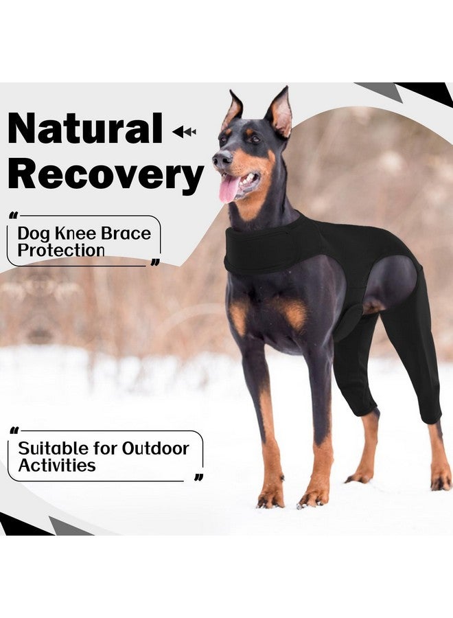 ROZKITCH Dog Surgery Recovery Sleeve Rear Right Left Leg, Pet Prevent Licking Wound Elbow Brace Protector, Dog Recovery Suit Cone Collar Alternative for Sprain ACL CCL Arthritis Joint Care Black 3XL - Image 3