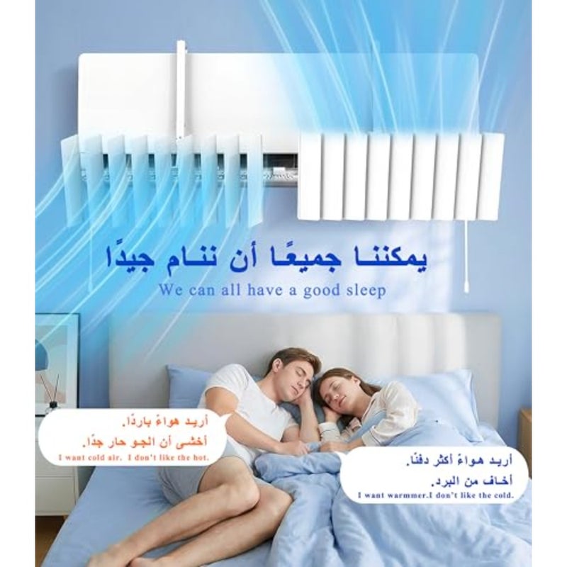 عاكس مكيف الهواء المنفصل ذو اللوفر، درع رياح مكيف الهواء، عاكس تدفق هواء التيار المتردد، بدون تكثيف، عاكس مضاد للنفخ المباشر للتثبيت على الحائط بدون ثقب - Image 2