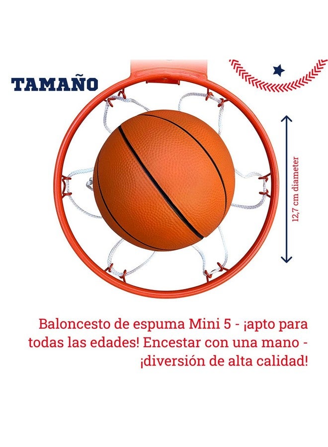 Botabee Mini Basketball Hoop Set For Kids - 5 Inch Foam Basketballs 2 Pack - Safe And Soft Foam Indoor Mini Basketball - Compatible With Sklz Pro Mini Hoop, Over The Door Hoops, And Nerf Hoops- Orange - Image 4