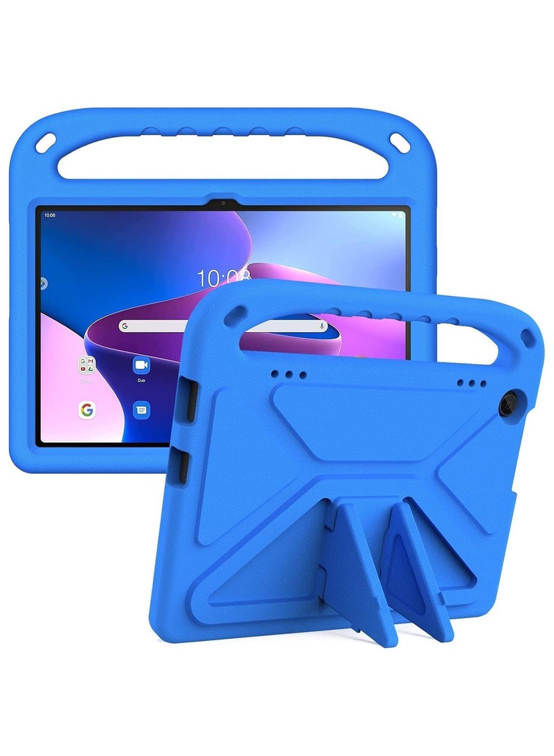 VKL Compatible with Lenovo Tab M10 3rd Gen 10.1 inch (TB-328FU/TB-328XU) 2022 Kids Tablet Case - EVA Lightweight Shockproof Dropproof Handle Kickstand Protective Cover (Blue) - Image 1