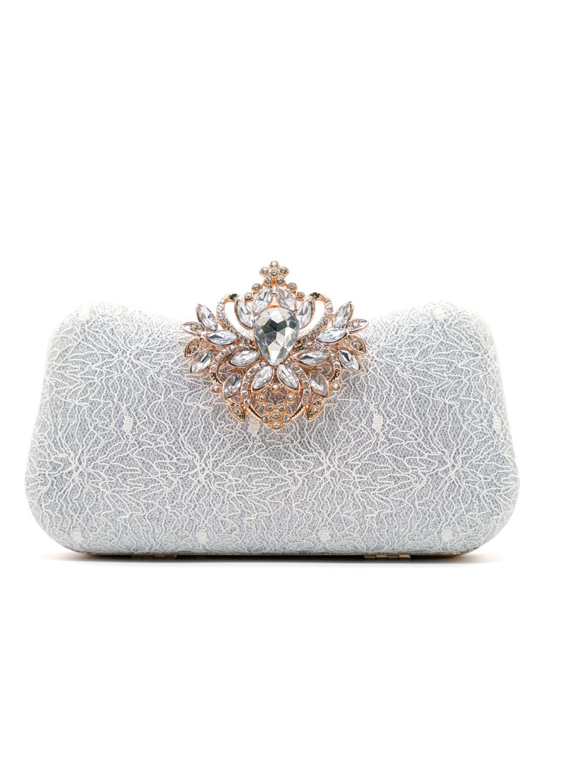 Generic - Women Glitter Clutch Purse Evening Bag for Bridal Wedding Party with Chain - Image 1