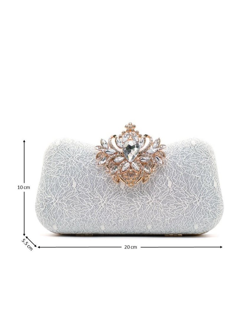 Generic - Women Glitter Clutch Purse Evening Bag for Bridal Wedding Party with Chain - Image 1
