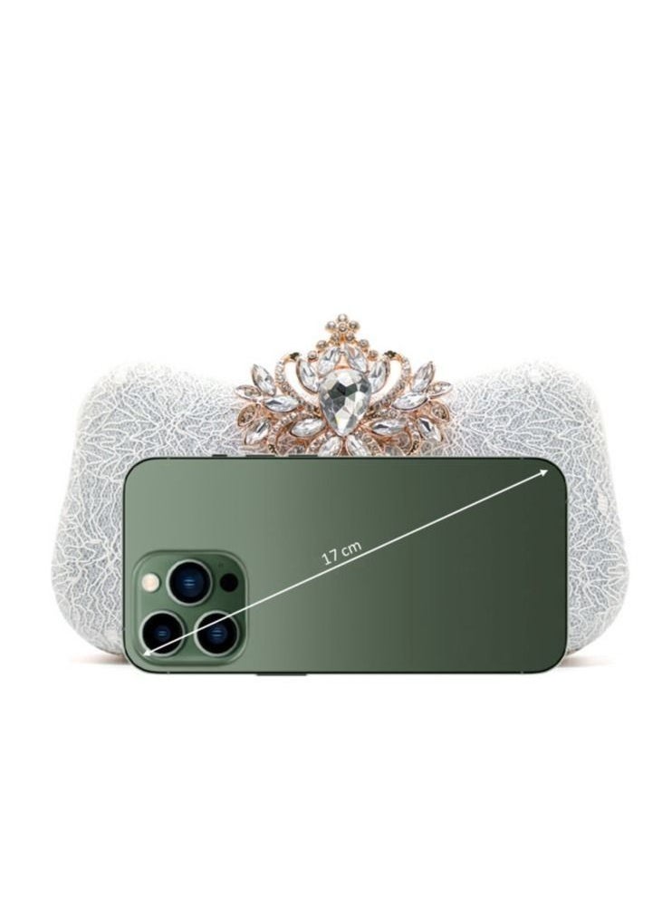 Generic - Women Glitter Clutch Purse Evening Bag for Bridal Wedding Party with Chain - Image 1