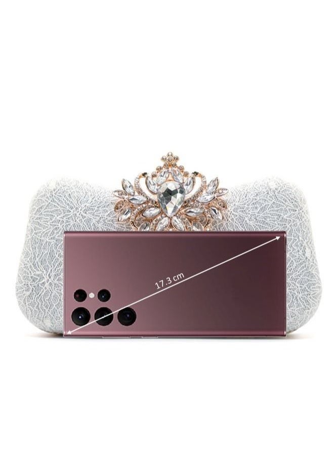Generic - Women Glitter Clutch Purse Evening Bag for Bridal Wedding Party with Chain - Image 1