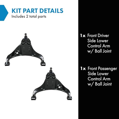 TRQ Front Lower Control Arm with Ball Joint Set Compatible with 2004-2012 Chevrolet Colorado GMC Canyon 2006 Isuzu i-280 2007-2008 i-290 i-370 - Image 2