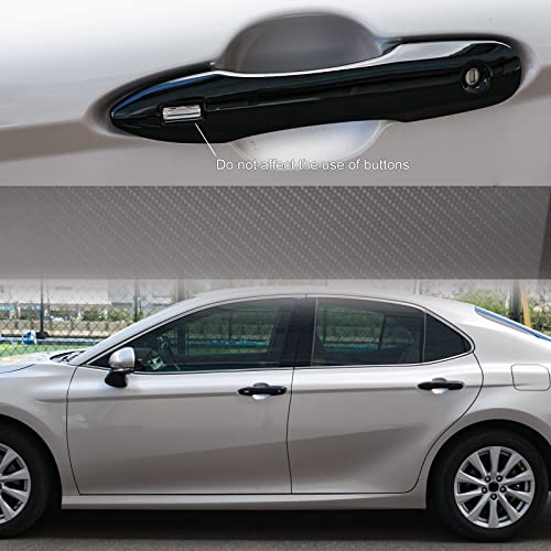 CKE Door Handle Protectors Compatible with Toyota Camry 2025-2018 for Corolla Corolla Cross Avalon Venza Prius Accessories Car Exterior Door Handle Cover Trims with 2 Smart Entry Holes -Glossy Black - Image 3