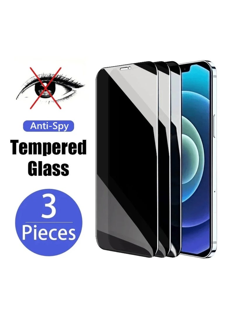 DIGI CORE iPhone Tempered Glass 3 Pack Privacy Screen Protector Set For iPhone 13 Privacy Screen Protector 6.6 Inch Anti-Spy Tempered-Glass, Scratch Resistant iPhone Glass Full-Coverage Glass iPhone 13 Screen Protector  - Image 2