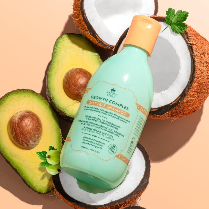 Nature Spell Hair Growth Complex Shampoo, Sulfate & Paraben Free, Nourishing & Strengthening, Infused with Hyaluronic Acid & Vitamin B5, For All Hair Types, Vegan, 10.14 fl oz - Image 4