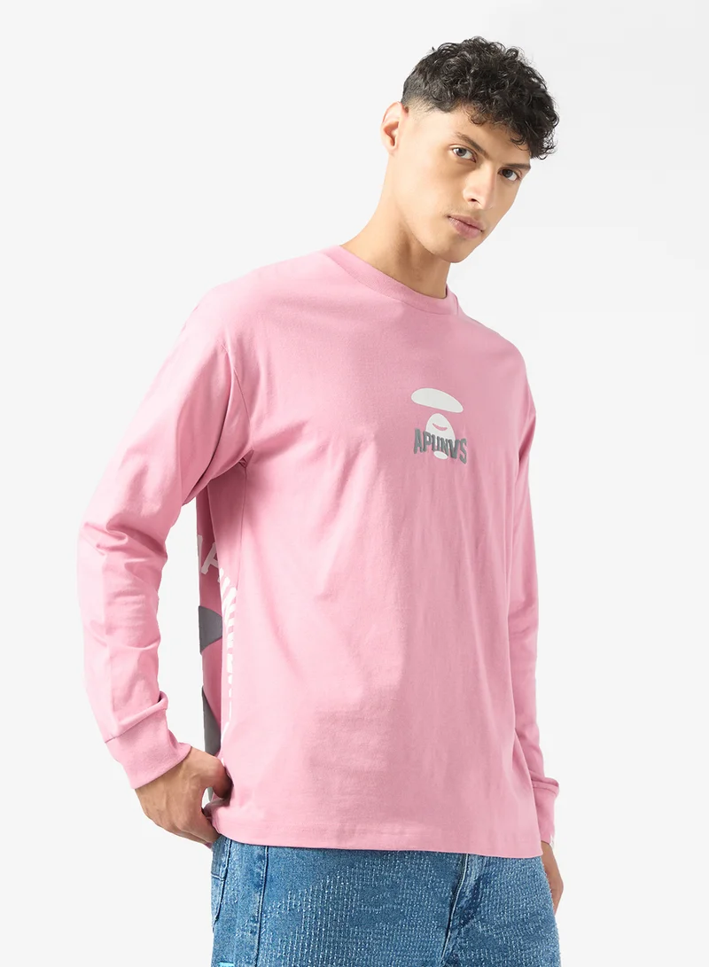 AAPE Moonface logo long sleeve tee