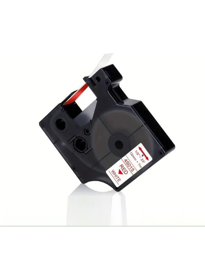 Royal Apex شريط ملصقات متوافق باللونين الأحمر والأبيض لآلة DYMO D1 53713 45805 – 12 مم × 7 م بديل لملصق مدير LM160، 280، 260P، 210D (عبوة من 1) - Image 1