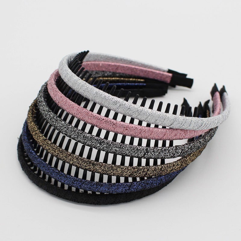 JOBAND Multicolor Stylish Teeth Comb Hair Hoop Hairband Headband Soft Comfy Nonslip Hair Accessories for WomenGirl6 color
