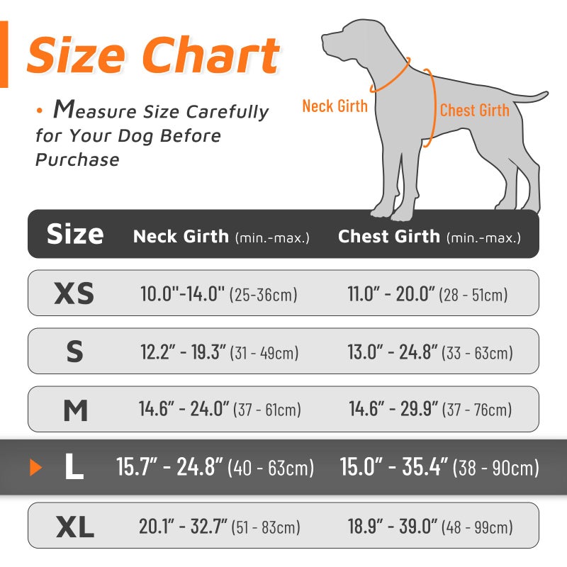 Eagloo Dog Harness for Large Dogs, No Pull Service Vest with Reflective Strips and Control Handle, Adjustable and Comfortable for Easy Walking, No Choke Pet Harness with 2 Metal Rings, Orange, L - Image 2