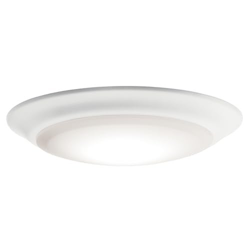 Kichler Gen I LED Downlight, 7.5" Ceiling Flush Mount Interior Dimmable Light, 2700K, (7.5" x 1.5"), White, 43846WHLED27 - Image 1