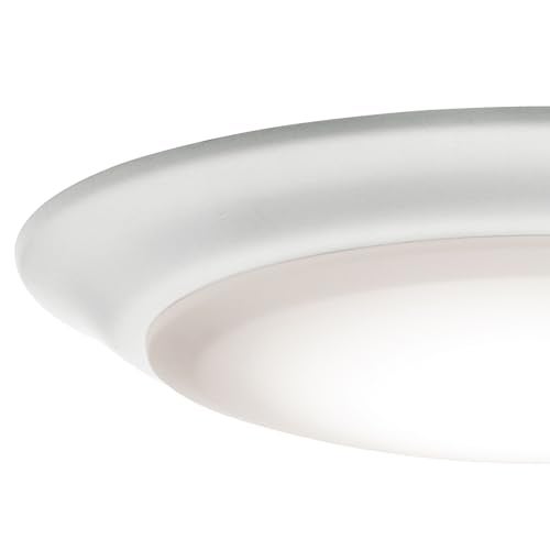 Kichler Gen I LED Downlight, 7.5" Ceiling Flush Mount Interior Dimmable Light, 2700K, (7.5" x 1.5"), White, 43846WHLED27 - Image 4
