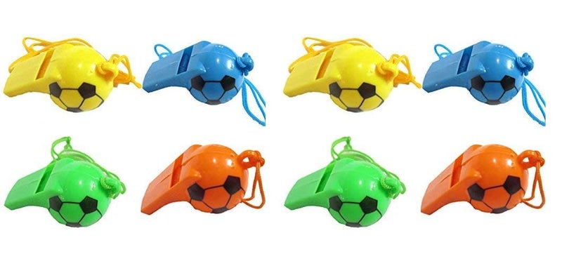 PMK PMK E STORE Stylish Football Shape Plastic Premium Whistle PACK OF 8 - Image 1