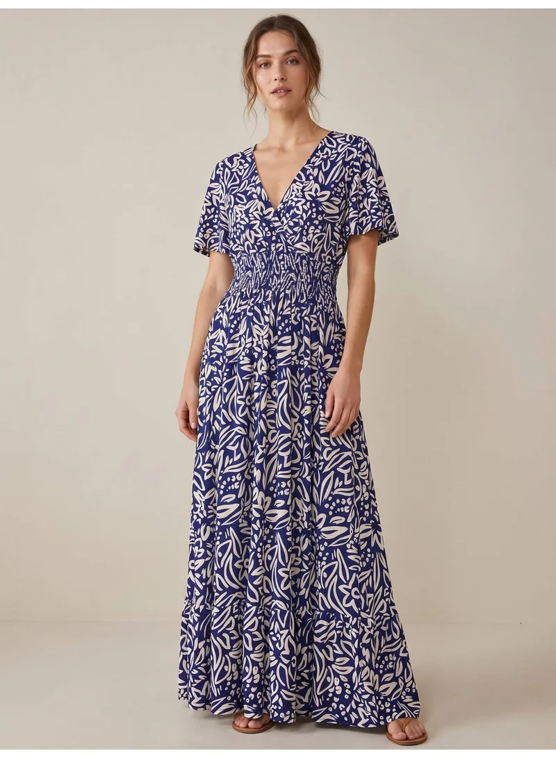 فكتور اند جين Printed Maxi Dress with Sweetheart Neckline