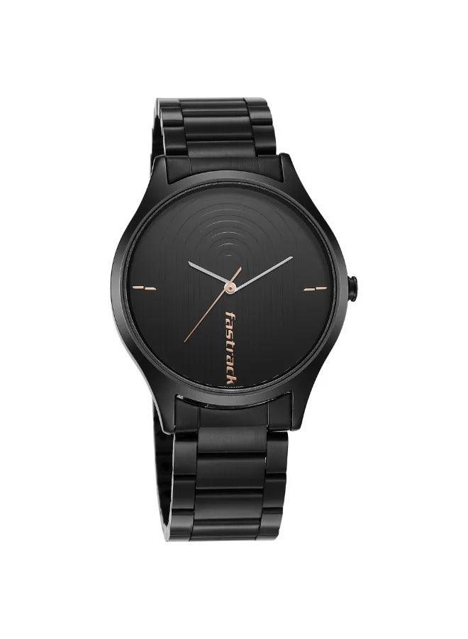 fastrack ساعة يد معدنية من الفولاذ المقاوم للصدأ للرجال ذات شكل دائري - 3184NM02 - مم - Image 2