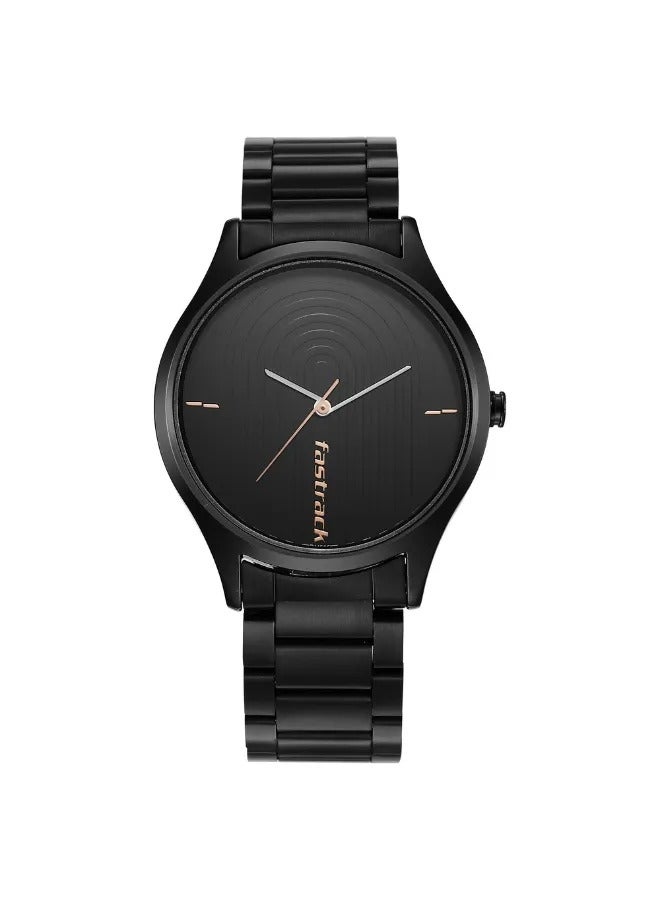 fastrack ساعة يد معدنية من الفولاذ المقاوم للصدأ للرجال ذات شكل دائري - 3184NM02 - مم - Image 3