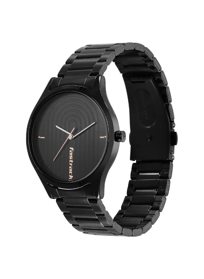 fastrack ساعة يد معدنية من الفولاذ المقاوم للصدأ للرجال ذات شكل دائري - 3184NM02 - مم - Image 4