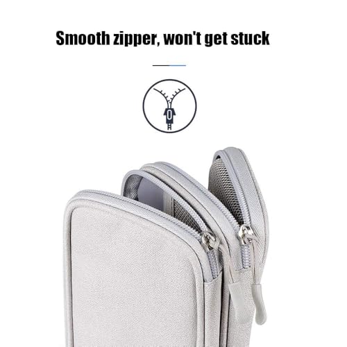 RATAVA Electronics Organizer Travel Case – 2-Layer Waterproof Cable Storage Bag for Cords, Chargers, Phone, USB, Earphones & Accessories – Portable Tech Organizer Pouch 1PC (Grey) - Image 5