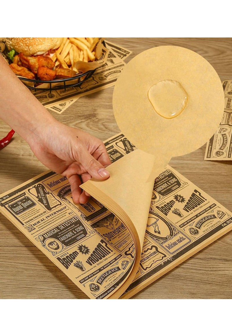 Excefore 200 Pcs Parchment Paper, Wax Paper Sheets Sandwich Wrapping Paper, Square Baking Parchments Wrapping Tissue, Greaseproof Non-Stick Packaging Paper for Picnic, Party, Restaurants  - Image 3