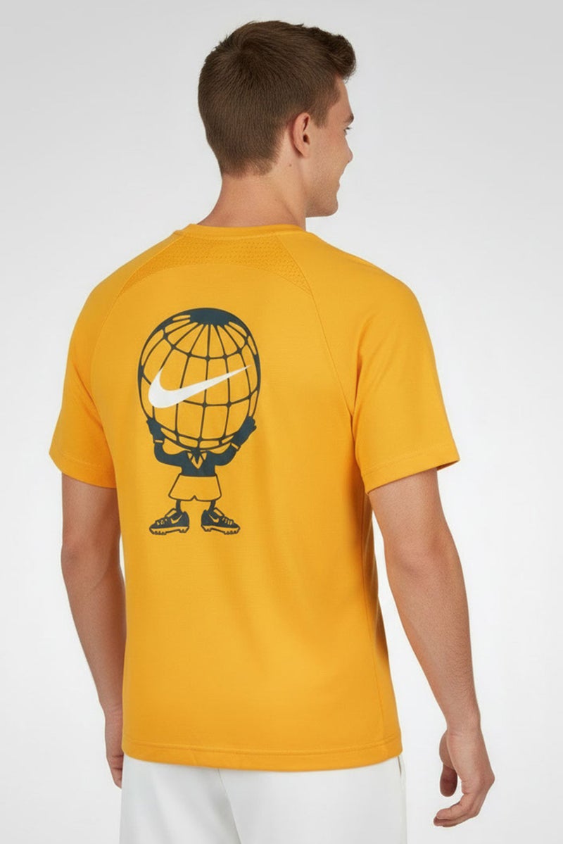 Nike Men Dri-Fit Short Sleeves Football T-Shirt, Yellow - Image 4