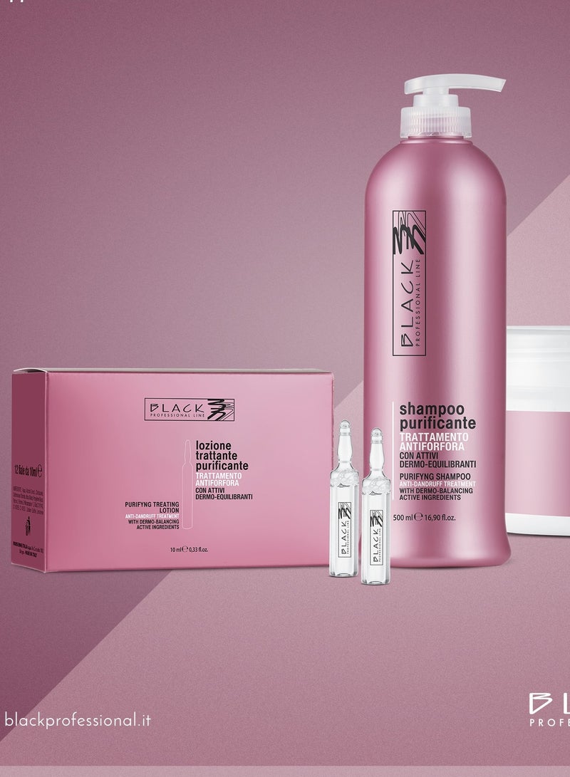 BLACK PROFESSIONAL LINE Black Professional Anti-Dandruff Treatment Shampoo 500ml - Purifying Scalp Care - Image 2