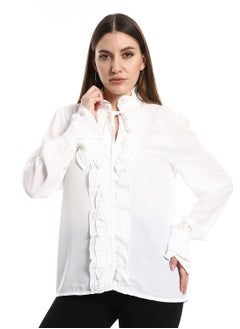 White balloon blouse with front cut - pzsku/ZD41C2C37FDF563468580Z/45/_/1709934709/3c3bae3b-40dc-4359-99ee-7a152a496640