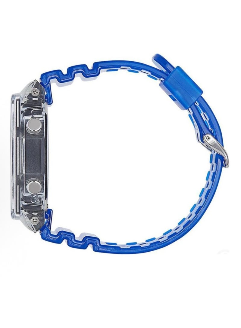 CASIO Casio LCD/pointer dual display series G-SHOCK hidden coastal theme series hexagonal ultra-thin sports waterproof Shi Ying movement resin strap Japanese and Korean women's watch blue dial - Image 2
