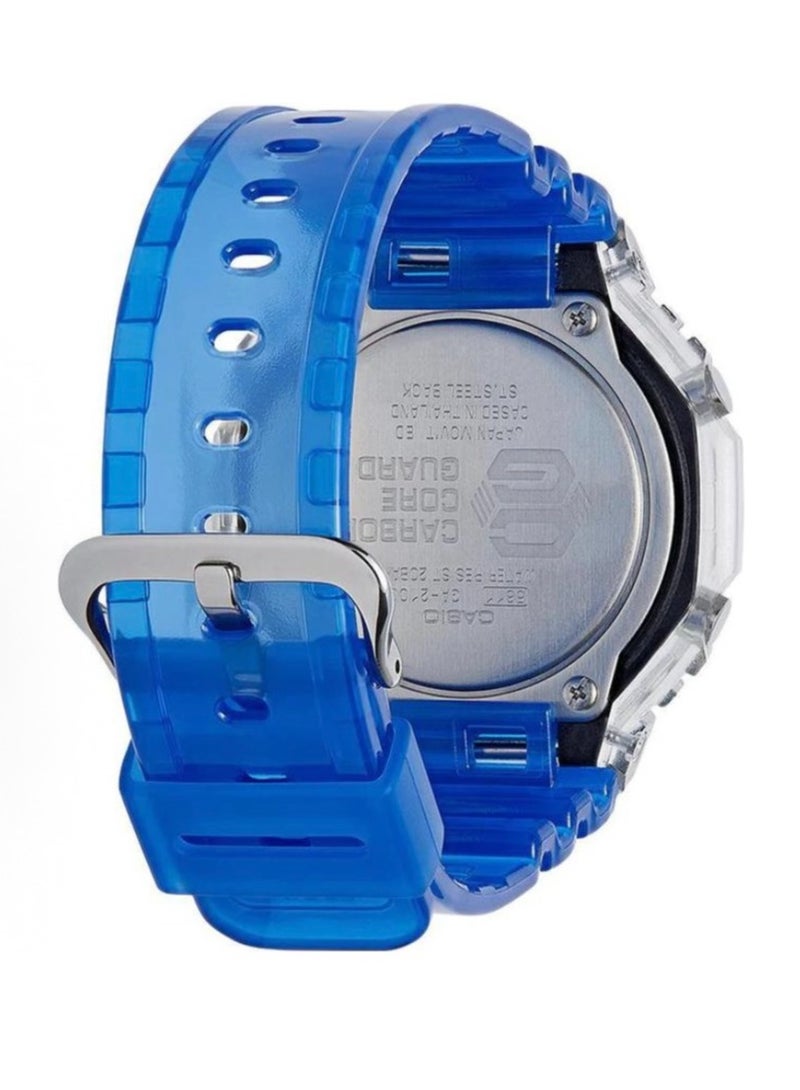 CASIO Casio LCD/pointer dual display series G-SHOCK hidden coastal theme series hexagonal ultra-thin sports waterproof Shi Ying movement resin strap Japanese and Korean women's watch blue dial - Image 3
