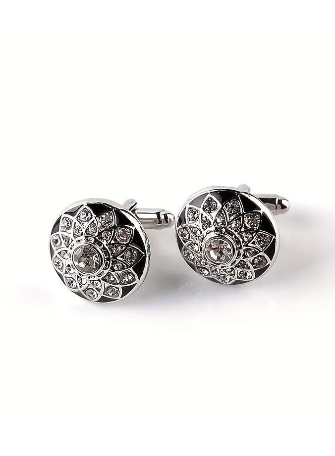 Goolsky 1pair Zircon Business Cufflinks Cuff Nails, Casual Fashion Shirt Cufflinks For Men - Image 5