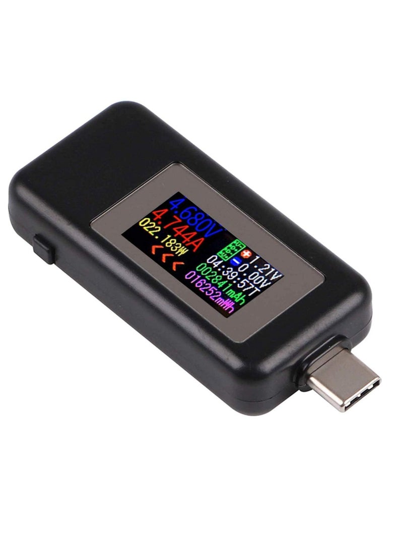 Y&D Type-C USB Power Meter Testers, C Current and Voltage Bidirectional Tester, Ammeter 0-5A Voltmeter 4-30V, USB-C Charger Safety Digital Color LCD Display Multimeter, Amp Volt Detector  - Image 1