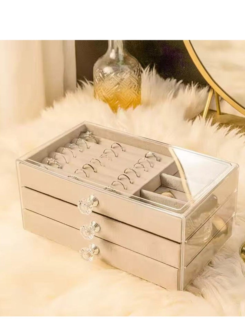 KCDMBUE Multi-functional Jewelry Storage Boxes  Jewelry Storage Box Organizer for Women and Girls, Multi-Functional Flannelette Tray Case for Earrings, Rings, Necklaces, and Bracelets  - Image 5
