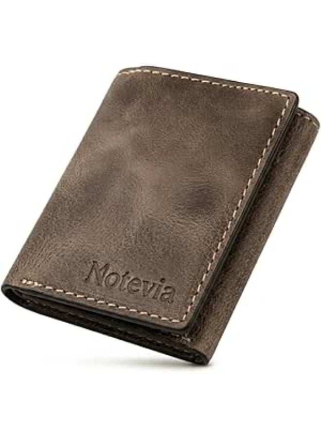 Motevia Men's Genuine Leather Wallet – Triple-Fold Design | Men's Card & Cash Wallet with 8 Inner Slots and a Wide Cash Compartment by Motevia - Image 1