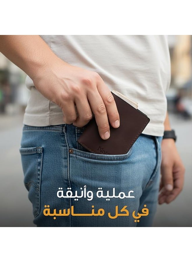 Motevia Men's Genuine Leather Wallet – Triple-Fold Design | Men's Card & Cash Wallet with 8 Inner Slots and a Wide Cash Compartment by Motevia - Image 2
