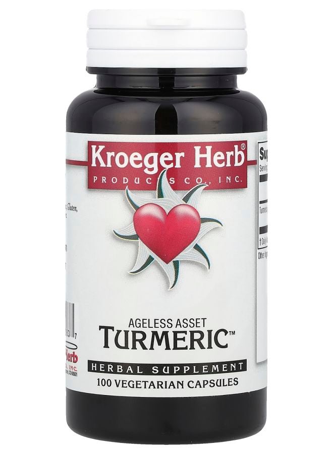 Kroeger Herb Co Ageless Asset Turmeric™ 100 Vegetarian Capsules