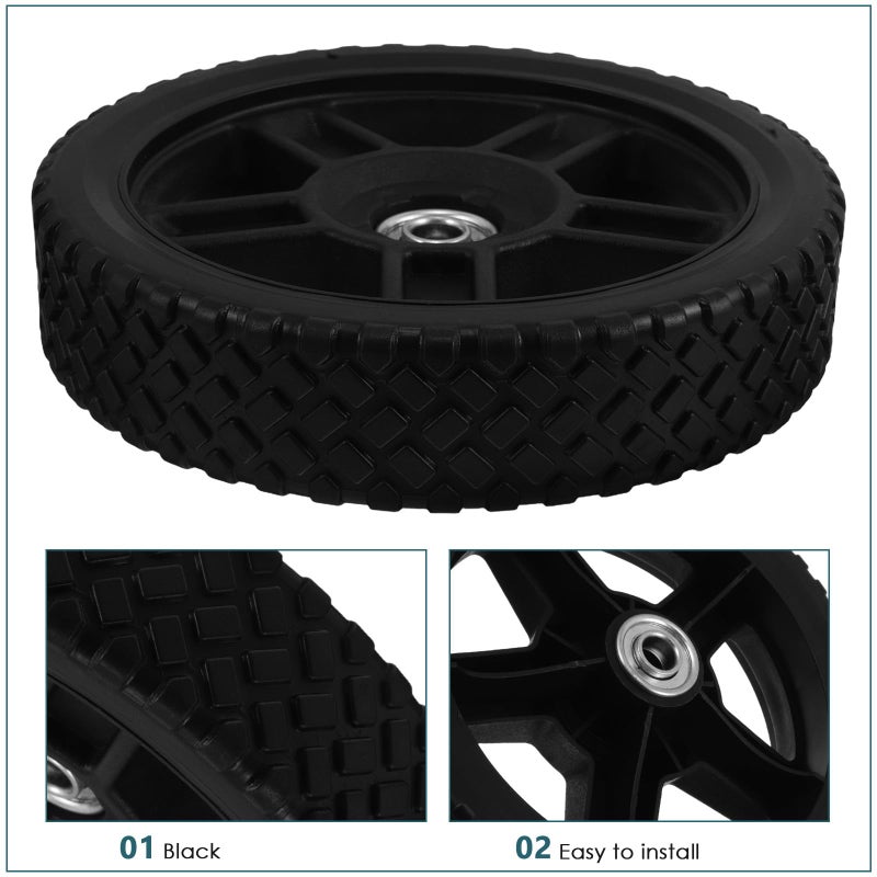 8 Inch Lawn Mower Auxiliary Wheels With Rubber Casters For Garden Utility Carts - Image 4