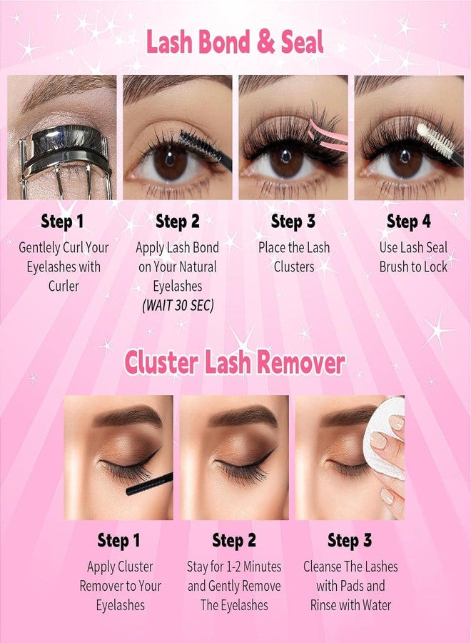 RITALASH Lash Extension Kit DIY Lash Clusters 800pcs Cluster Lashes Individual Lashes Book Set Eyelash Extension Kit with Lash Bond and Seal,Lash Remover,Lash Tweezers(10D+30D+50D+80D Kit,8-16mm) - Image 5